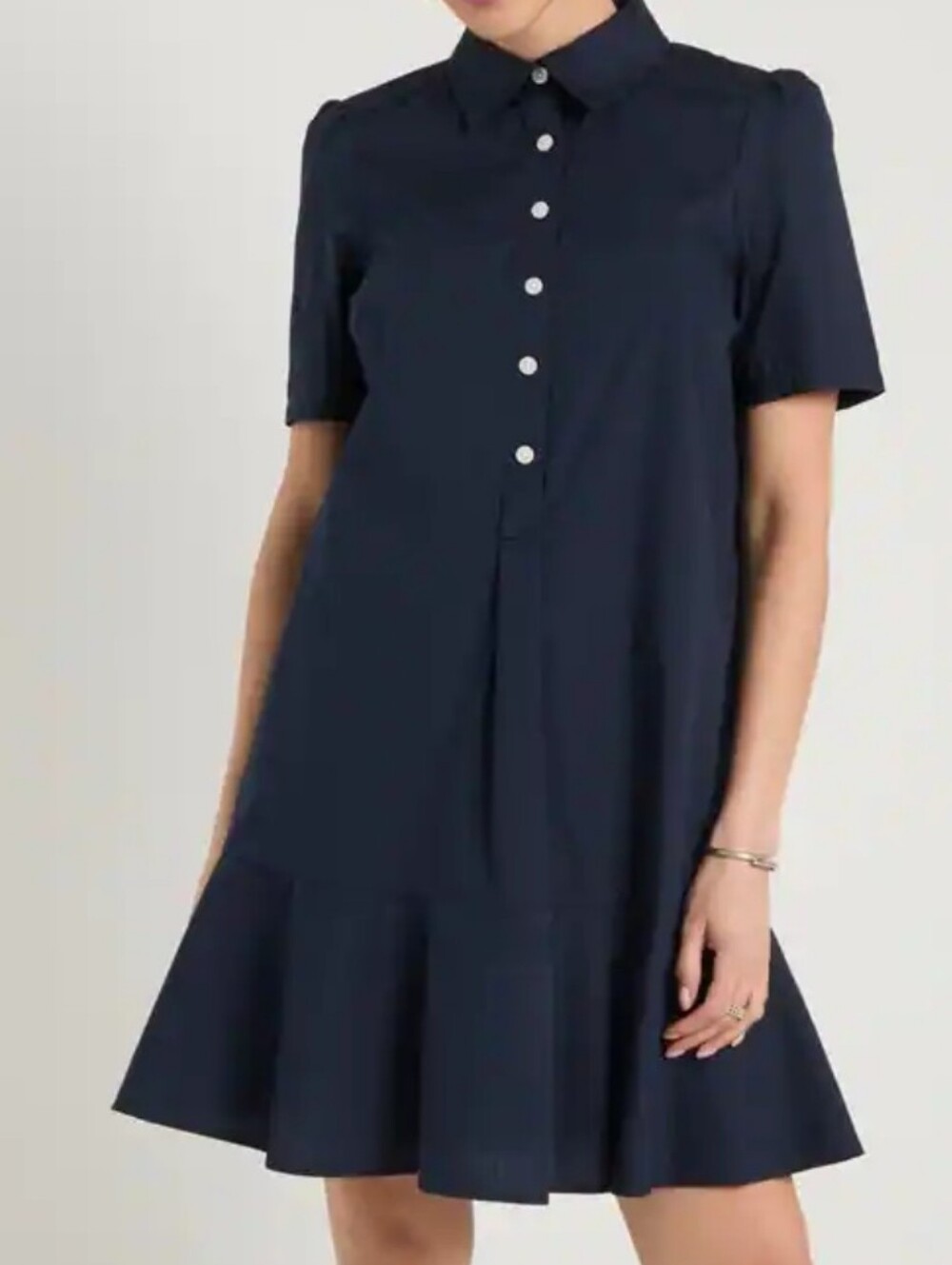 Tommy Hilfiger Navy Button-Front Shirt Dress